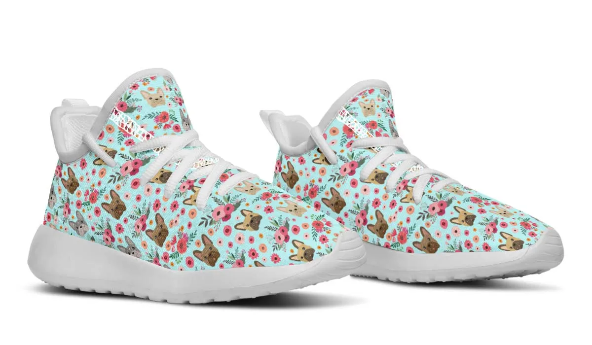 French Bulldog Flower Kids Sneakers