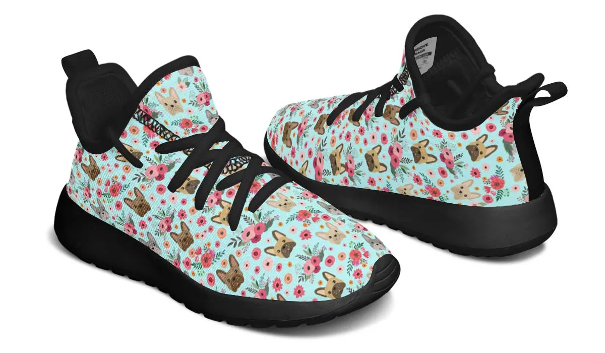 French Bulldog Flower Kids Sneakers