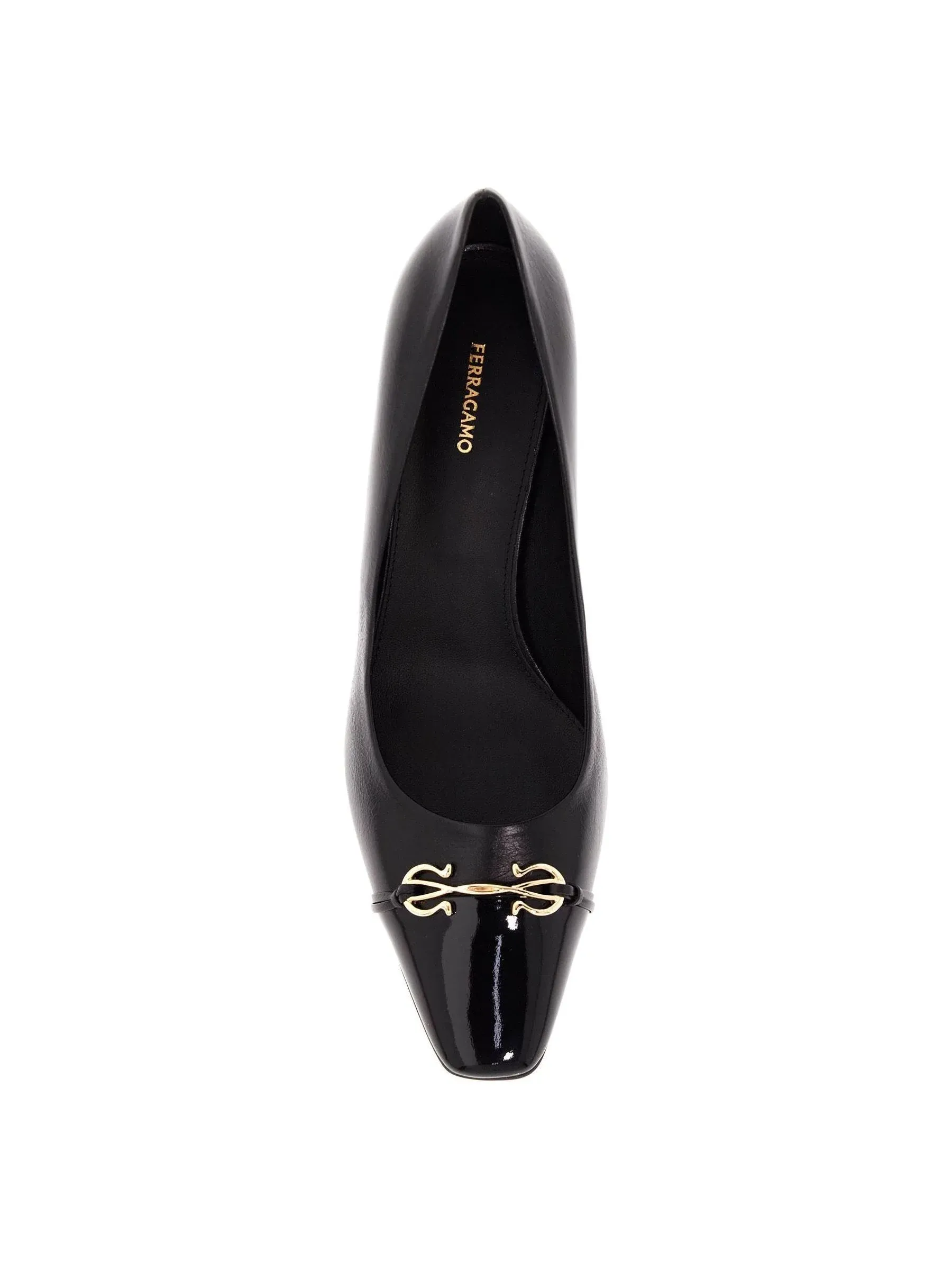 Gancini Ornament Leather Slingback Pumps