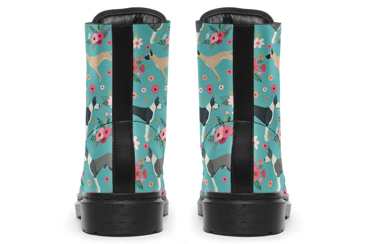 Great Dane Flower Boots