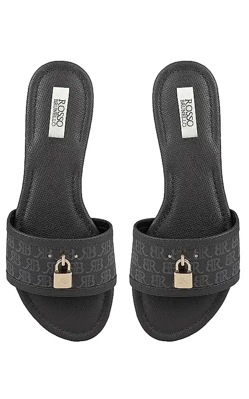 Grey Monogram Flats