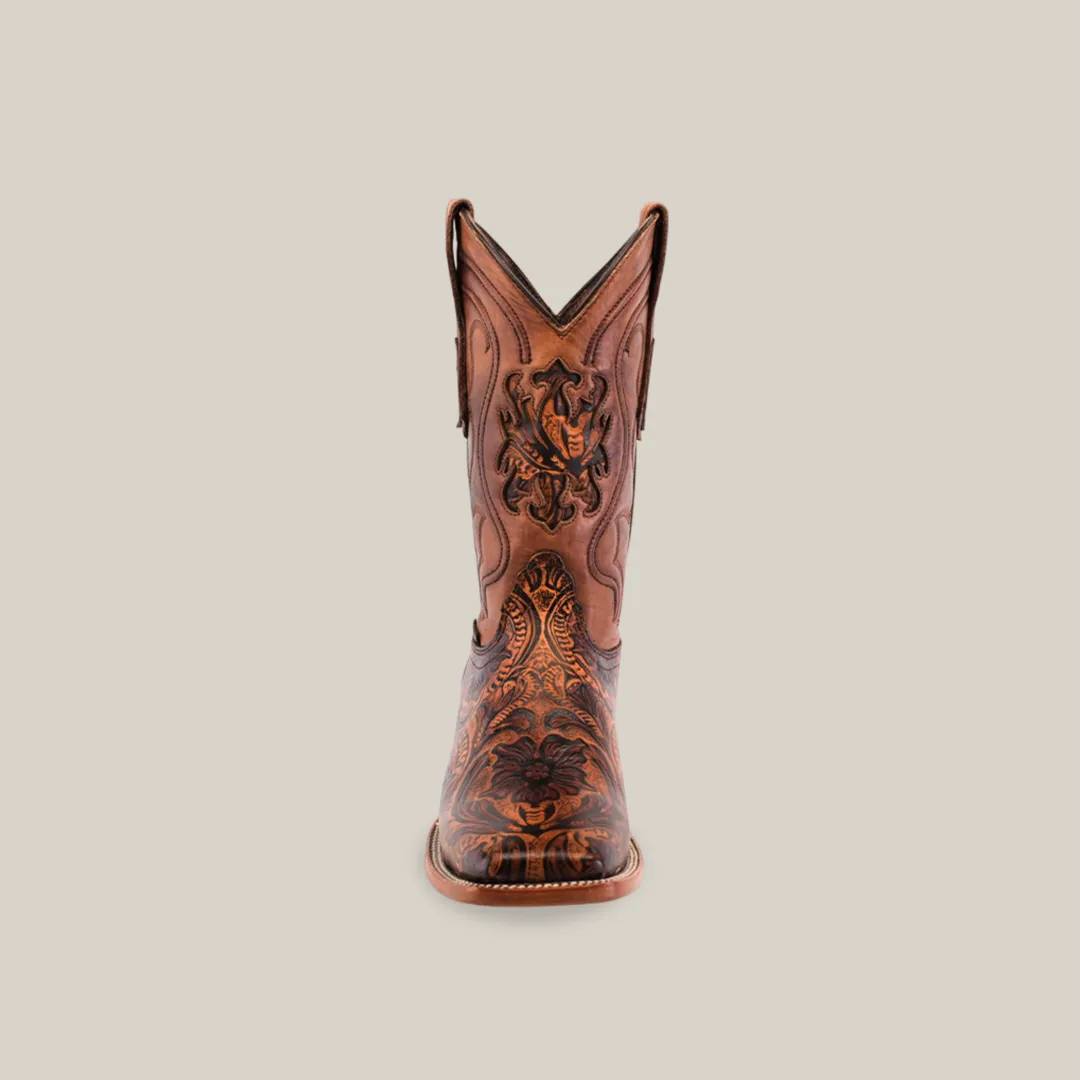 Handtooled Leave Orix - Square Toe