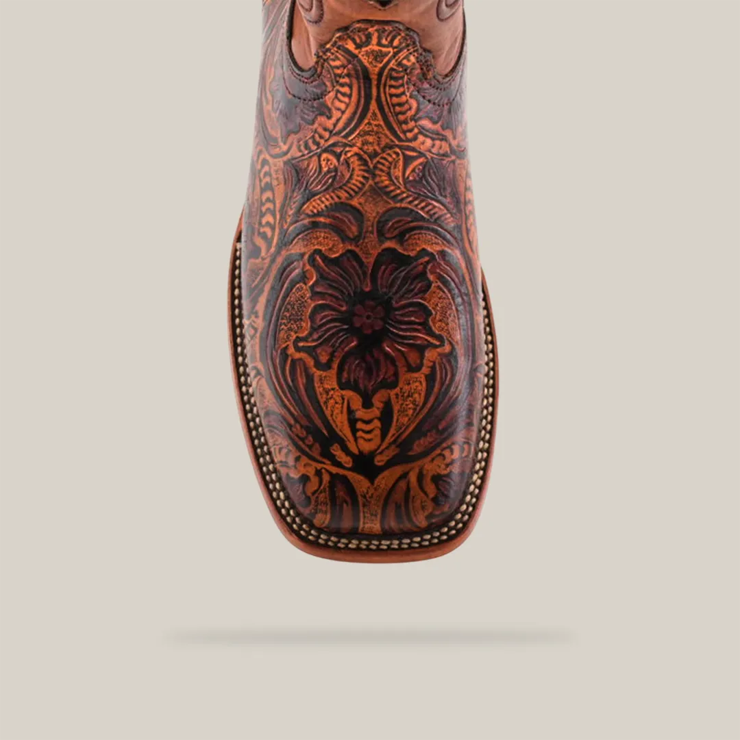 Handtooled Leave Orix - Square Toe