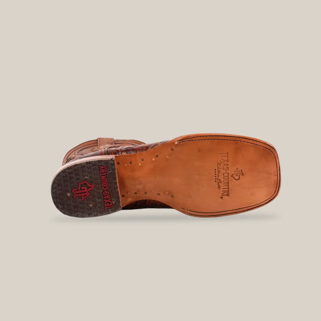 Handtooled Leave Orix - Square Toe