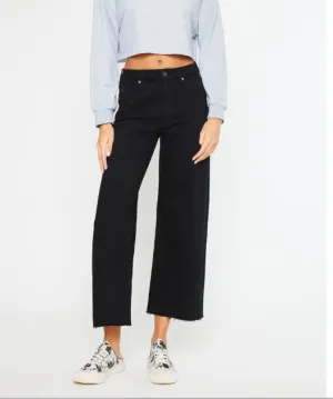 High Rise Wide Leg Jeans - Black - FINAL SALE