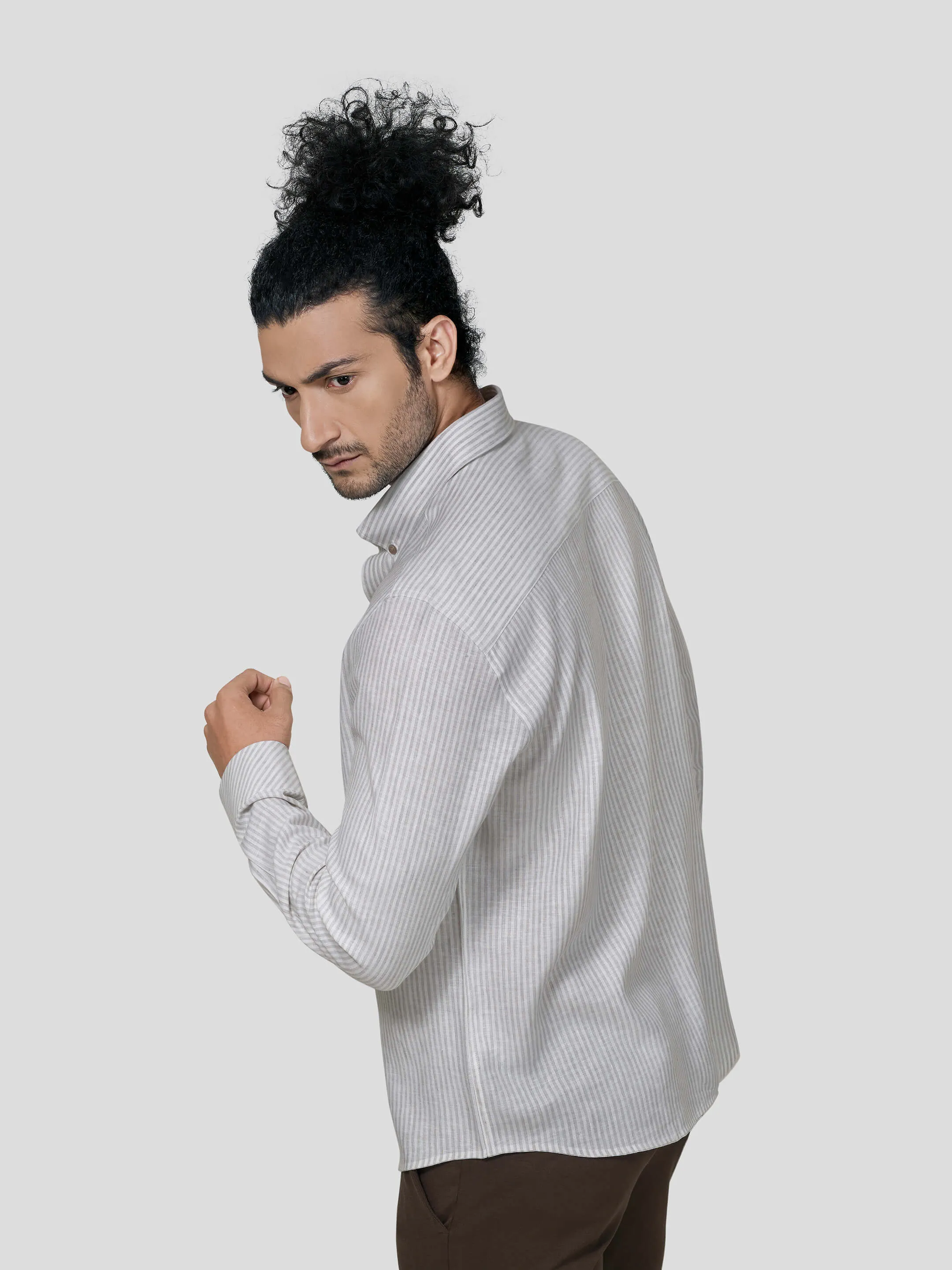 Impeccable Full Sleeve Untuck Fit Stripe Shirt
