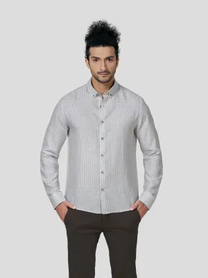 Impeccable Full Sleeve Untuck Fit Stripe Shirt