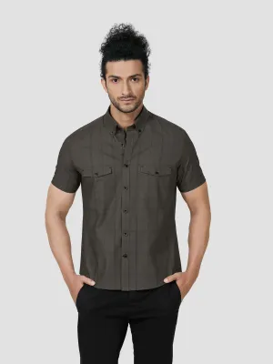 Impulse Short Sleeve Untuck Fit Check Shirt