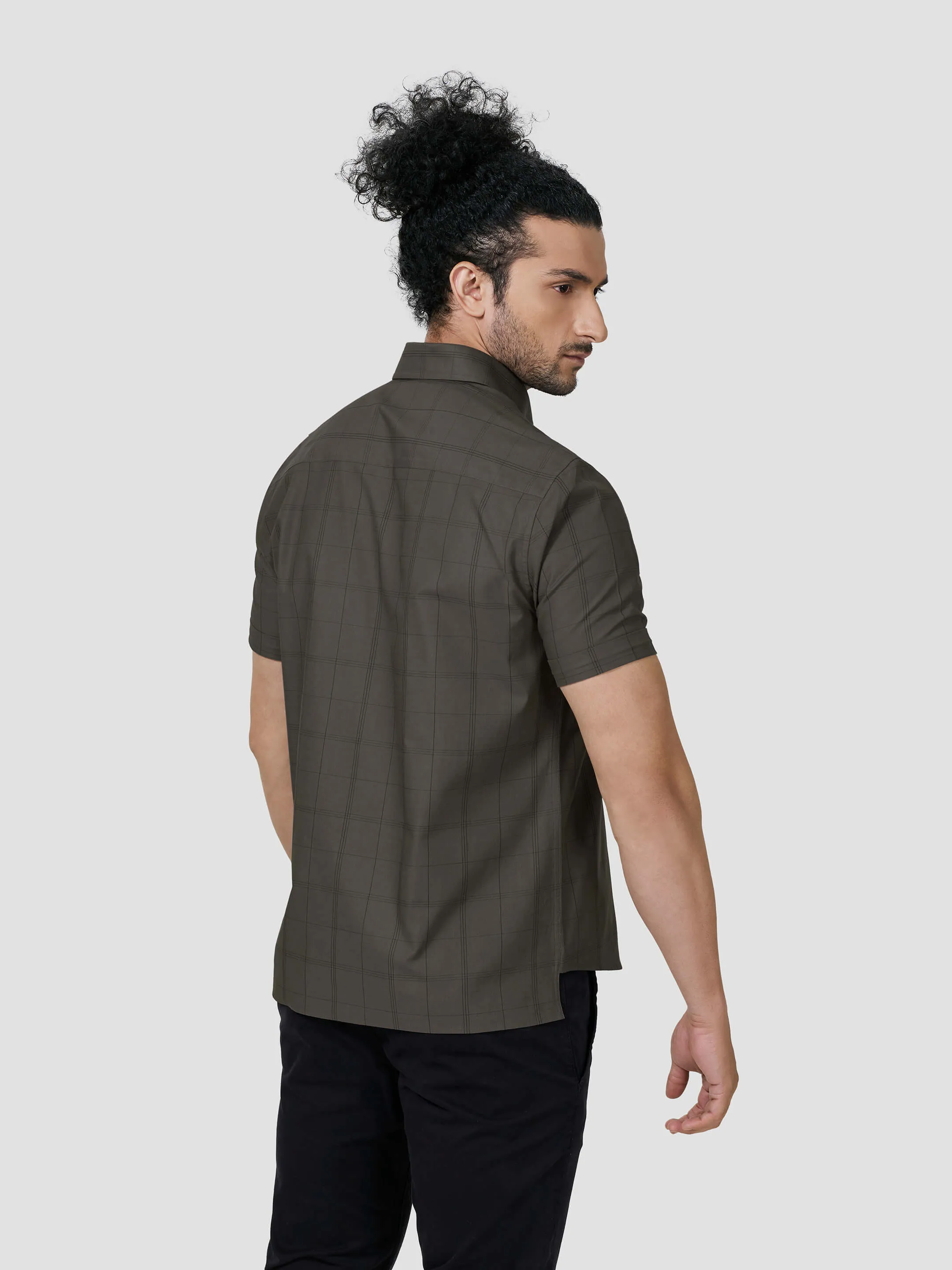 Impulse Short Sleeve Untuck Fit Check Shirt