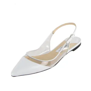 Jimmy Choo White PVC Slingback Flats Size US 9.5 | EU 39.5