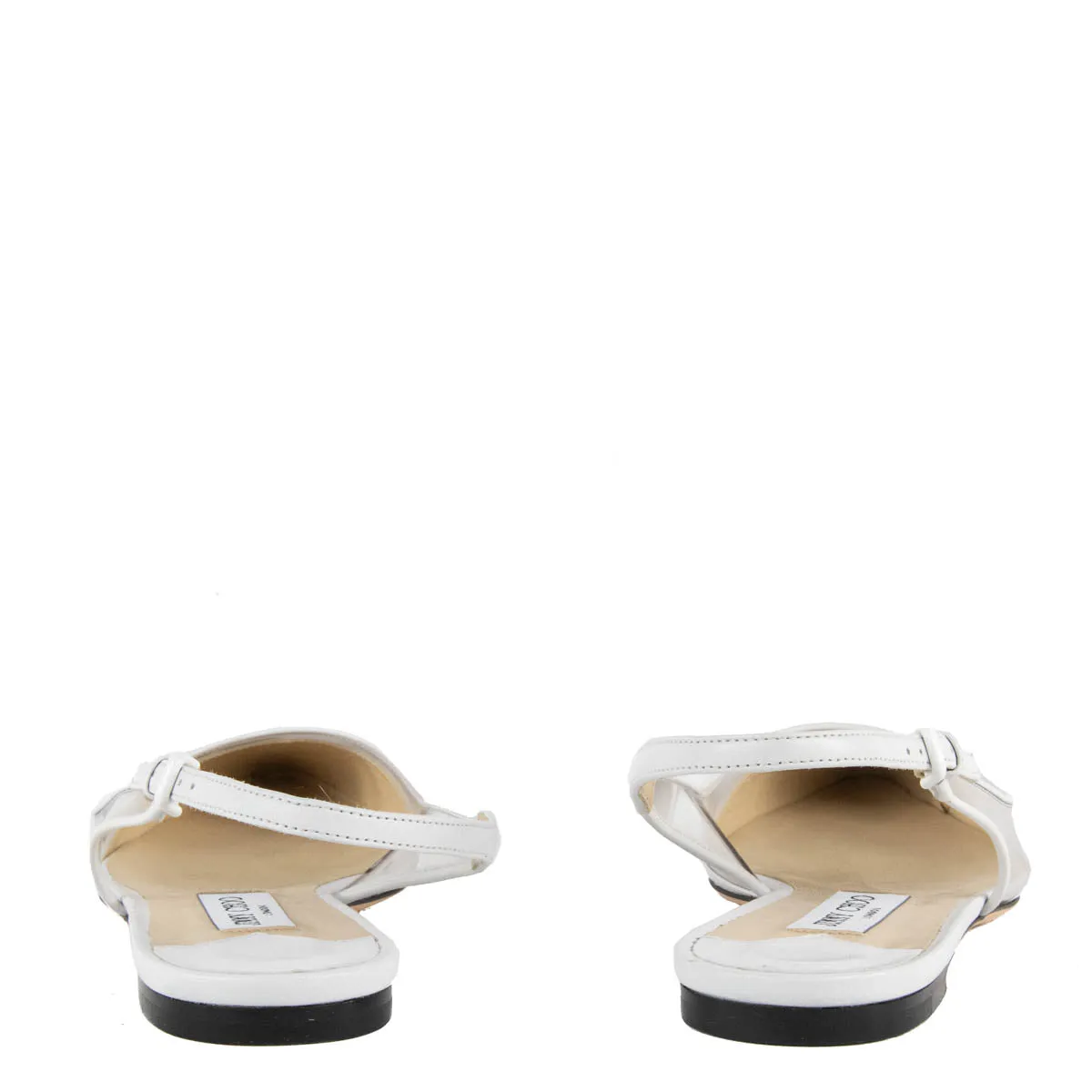 Jimmy Choo White PVC Slingback Flats Size US 9.5 | EU 39.5