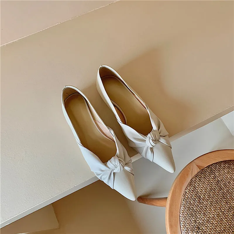 Judy Beige Pointed Toe Flats