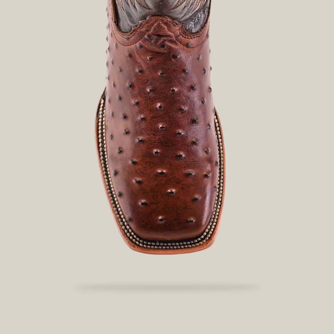 Karoo Ostrich Print Chocolate - Square Toe