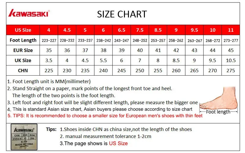 Kawasaki Brand Sneakers Table Tennis Shoes Durable Breathable Entry-level Badminton Shoes