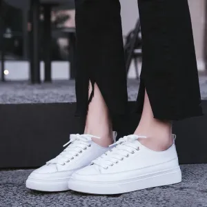 Lace Up Round Toe Leather Flats