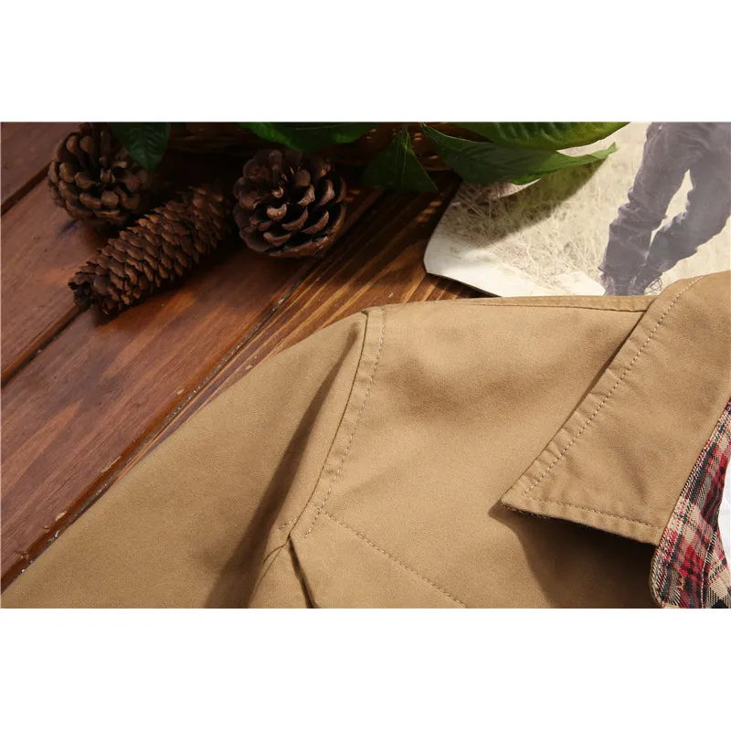Men's Mid-Length Windbreaker Business Casual Jacket