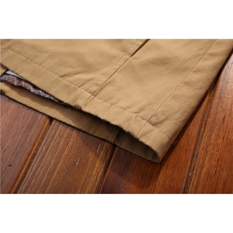 Men's Mid-Length Windbreaker Business Casual Jacket