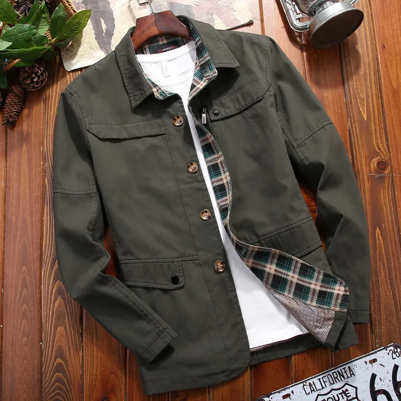 Men's Mid-Length Windbreaker Business Casual Jacket