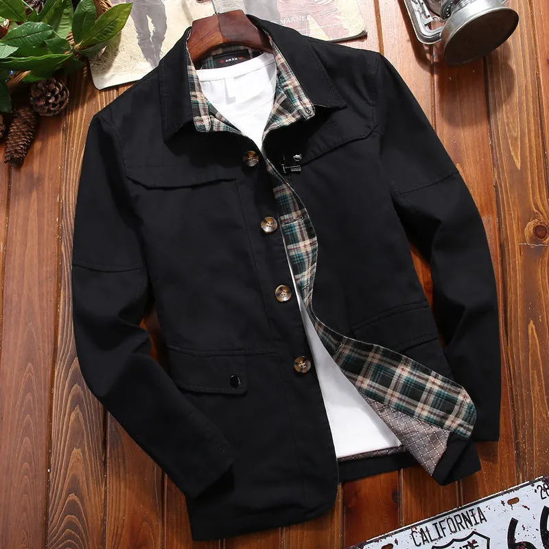 Men's Mid-Length Windbreaker Business Casual Jacket