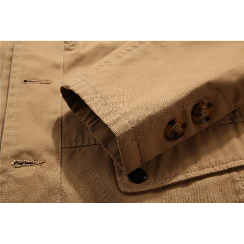 Men's Mid-Length Windbreaker Business Casual Jacket