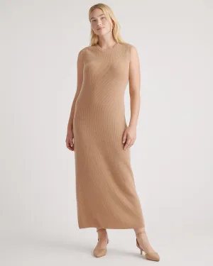 Mongolian Cashmere Sleeveless Midi Sweater Dress
