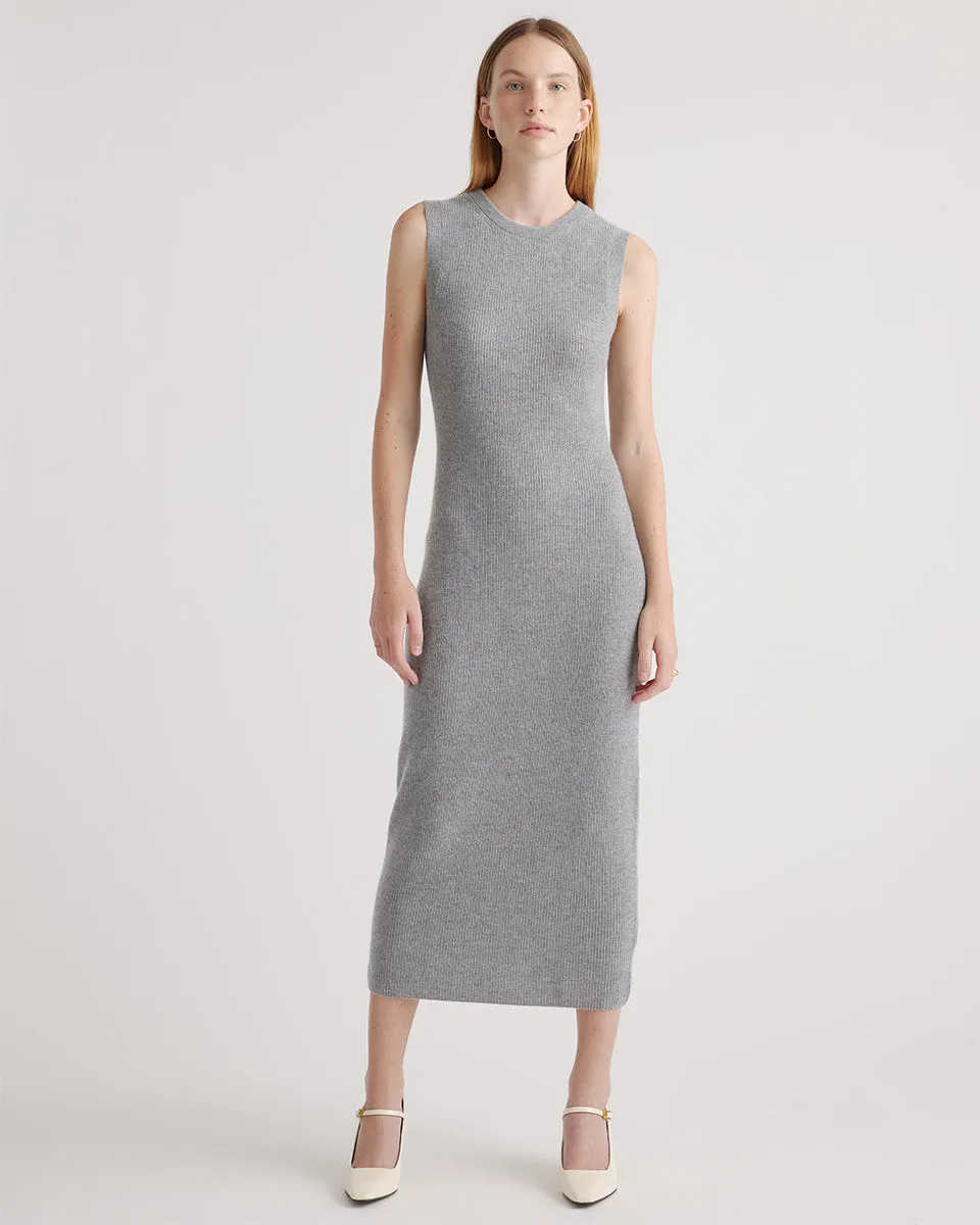 Mongolian Cashmere Sleeveless Midi Sweater Dress
