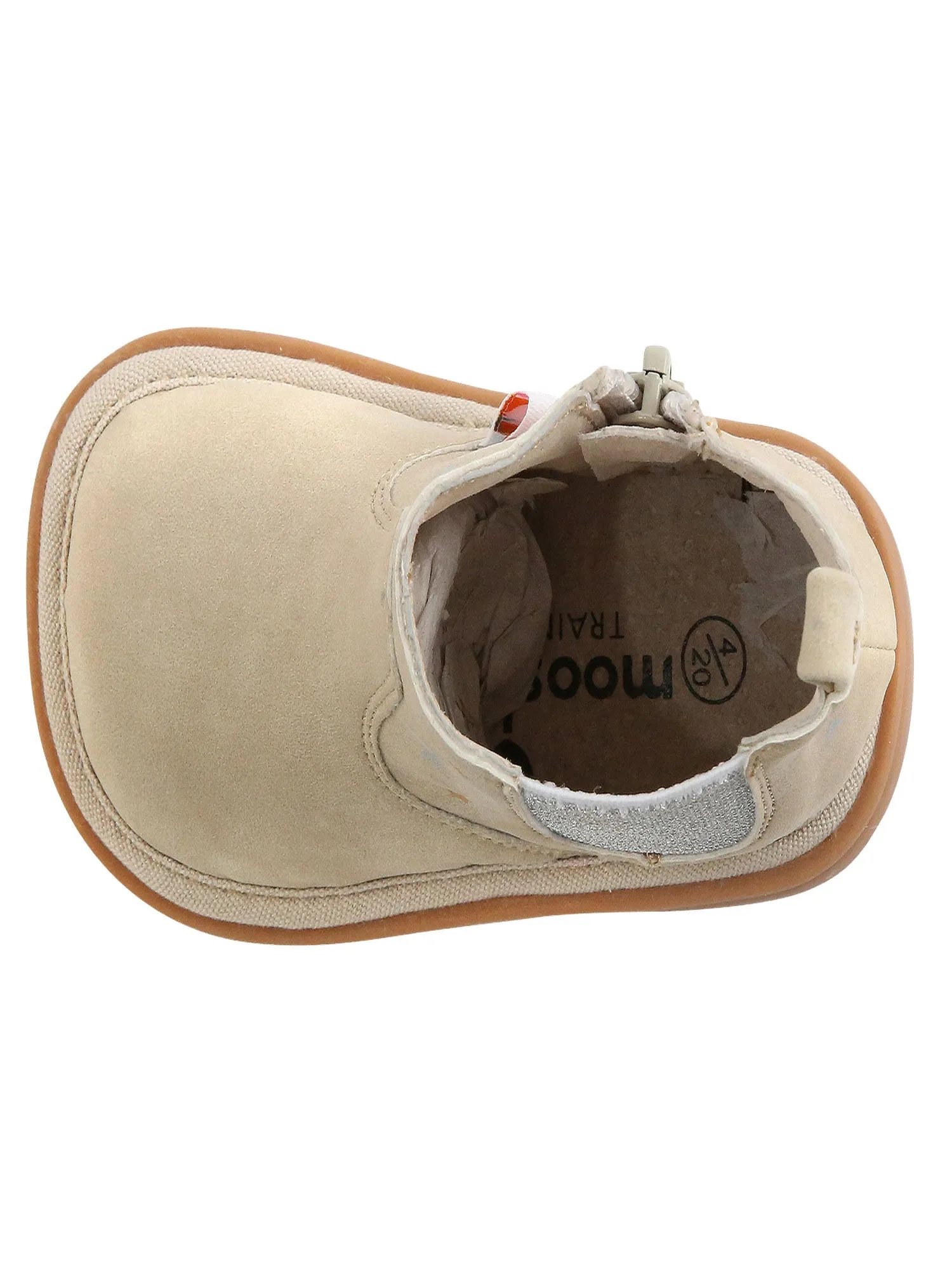 Mooshu Trainers Girls Ivory Bella Sparkle Stars Squeaky Boots 5-9 Toddler