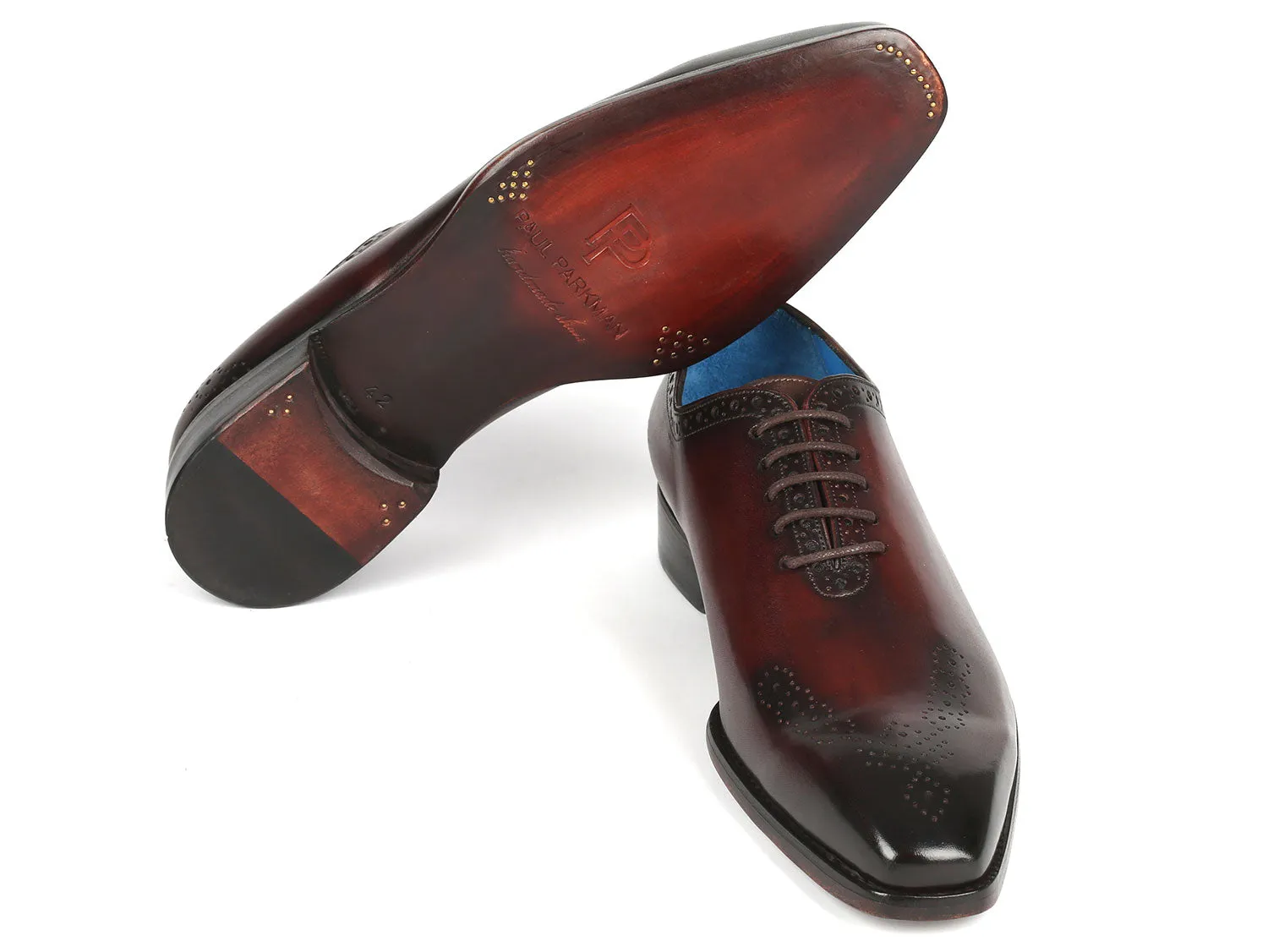 Paul Parkman Goodyear Welted Punched Oxfords Brown