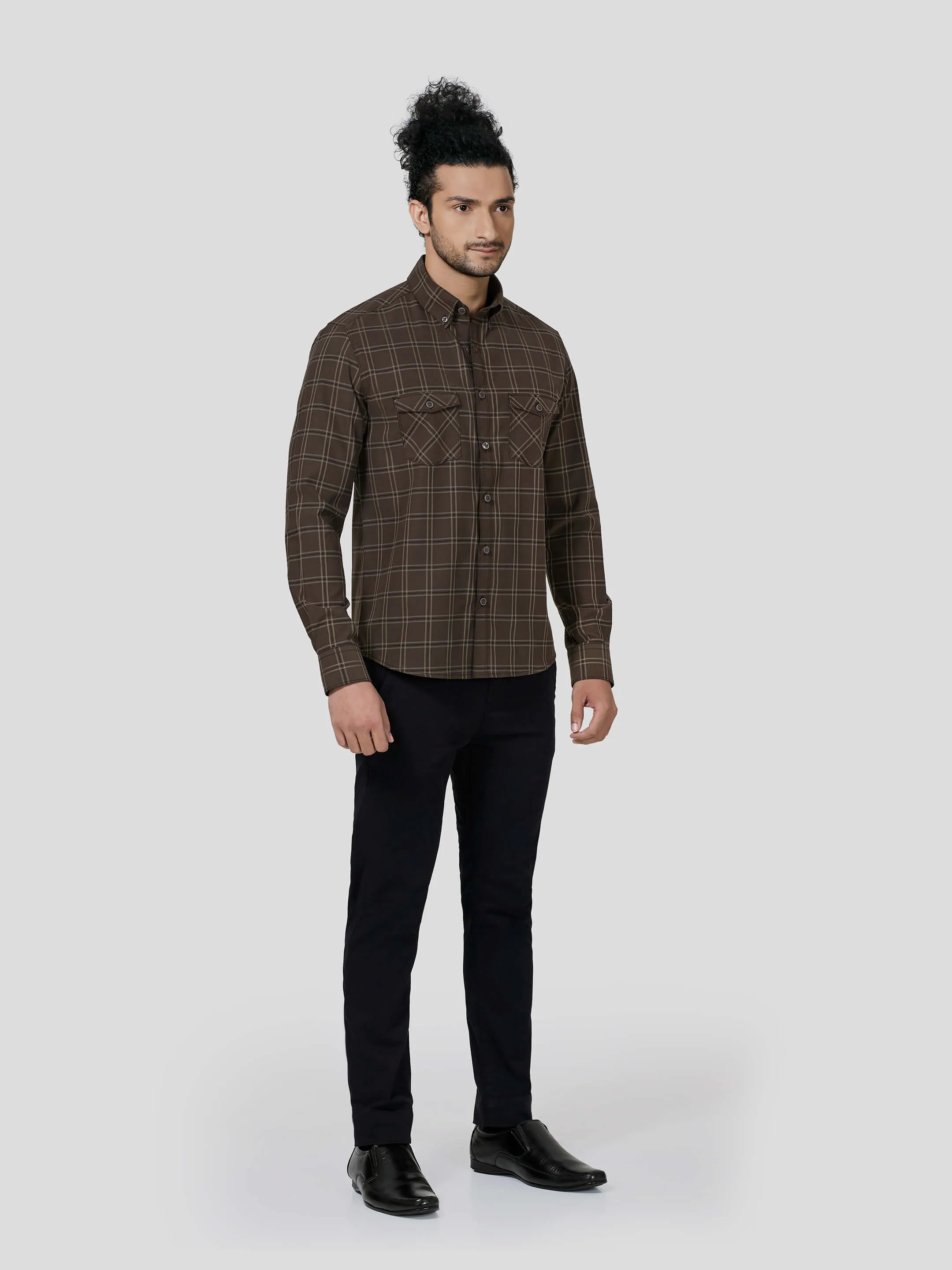 Perseverance Button Down Untuck Check Shirt