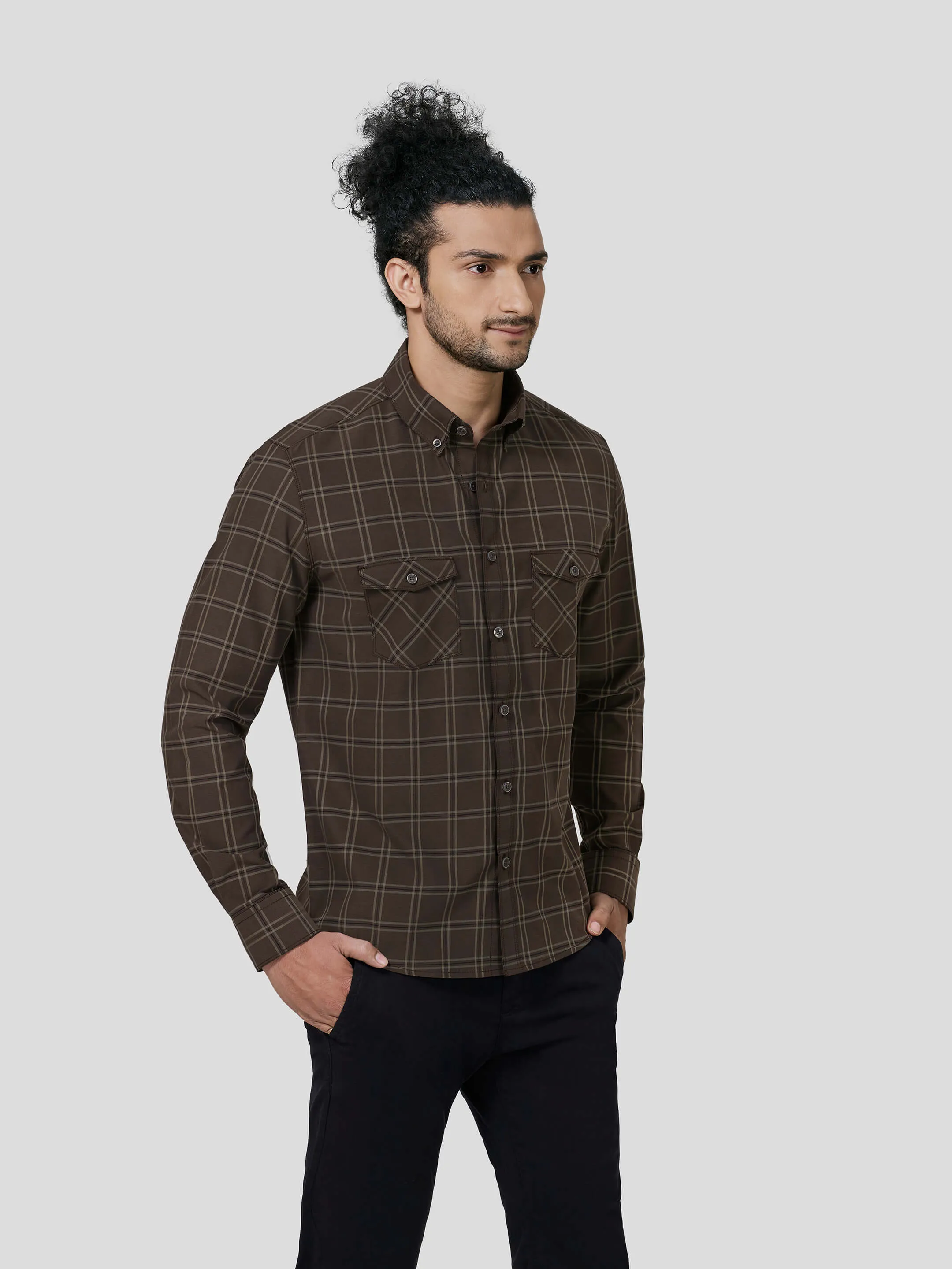 Perseverance Button Down Untuck Check Shirt