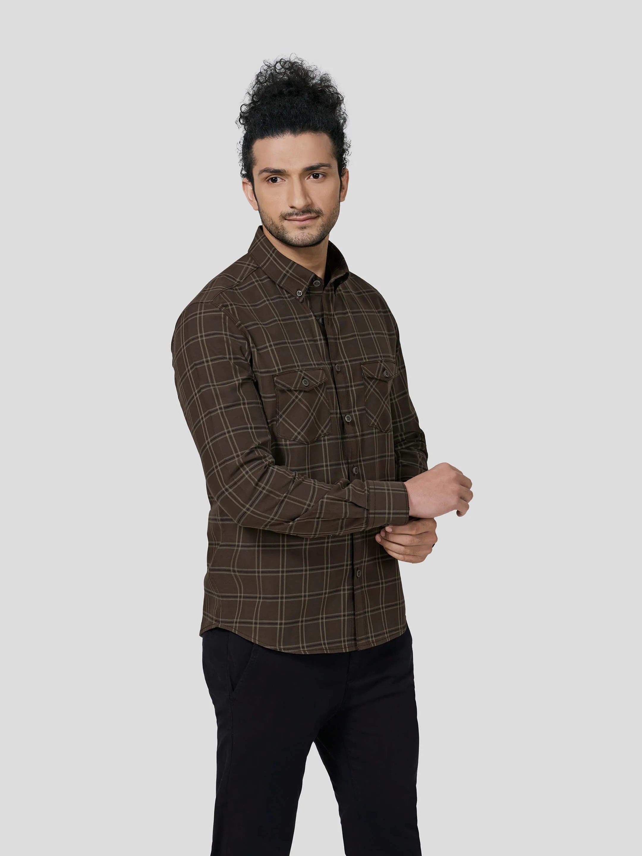 Perseverance Button Down Untuck Check Shirt