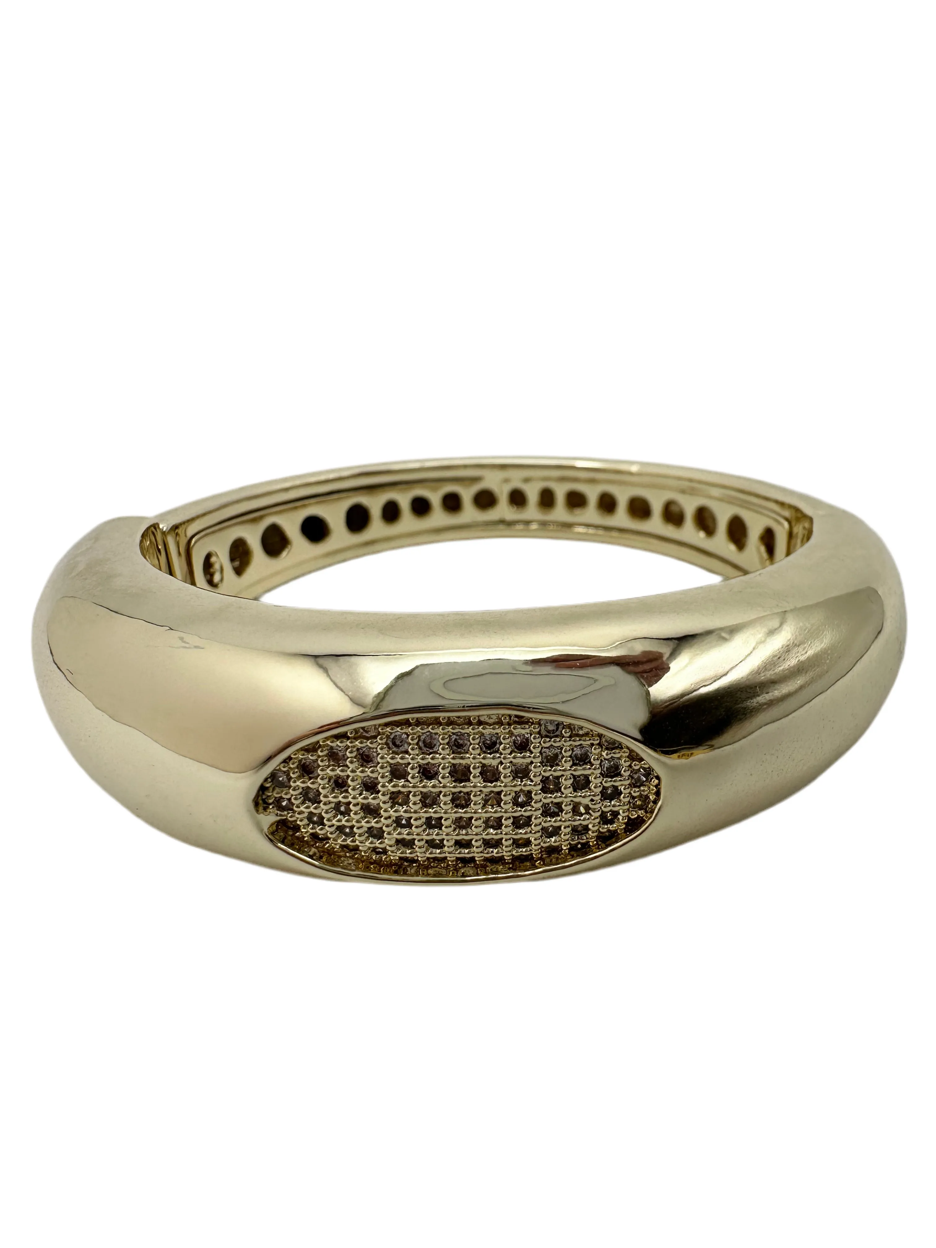 Polished Gold CZ Bangle