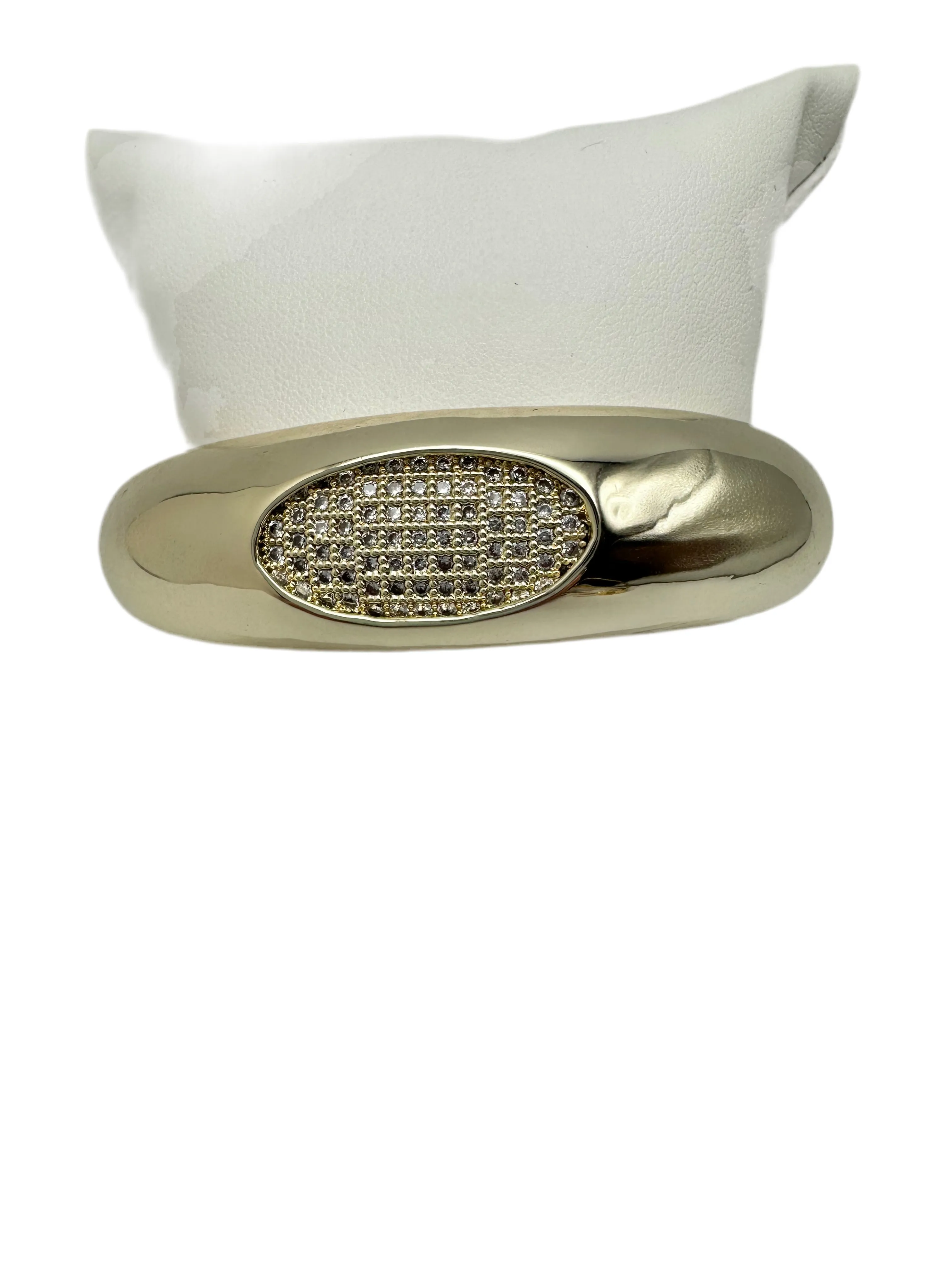Polished Gold CZ Bangle