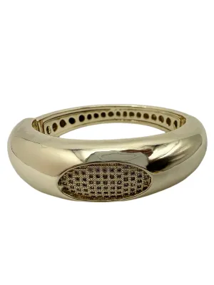 Polished Gold CZ Bangle