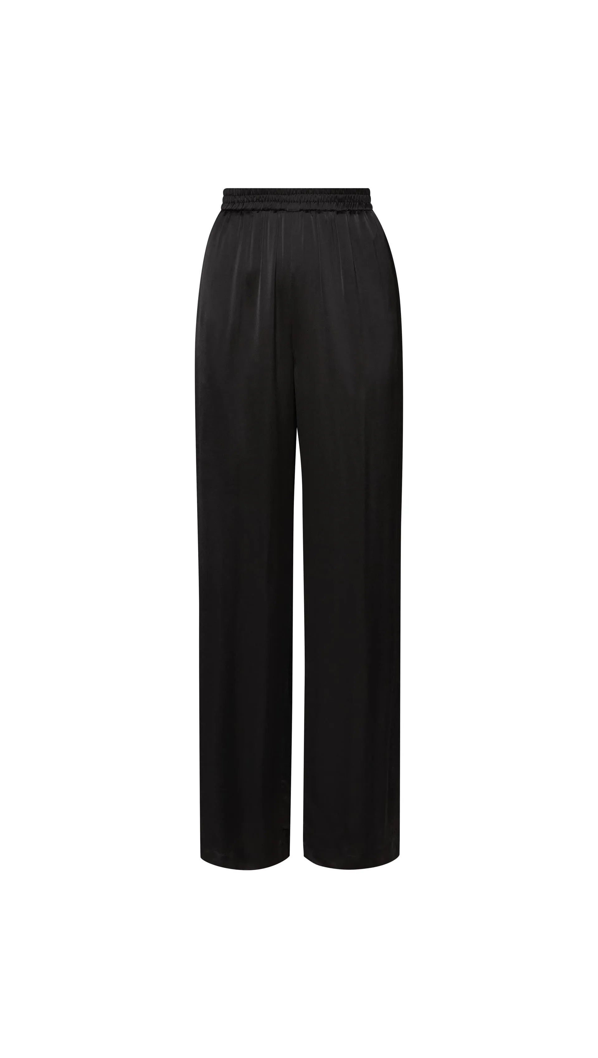 Pull-Up Pant in Viscose Satin | Black
