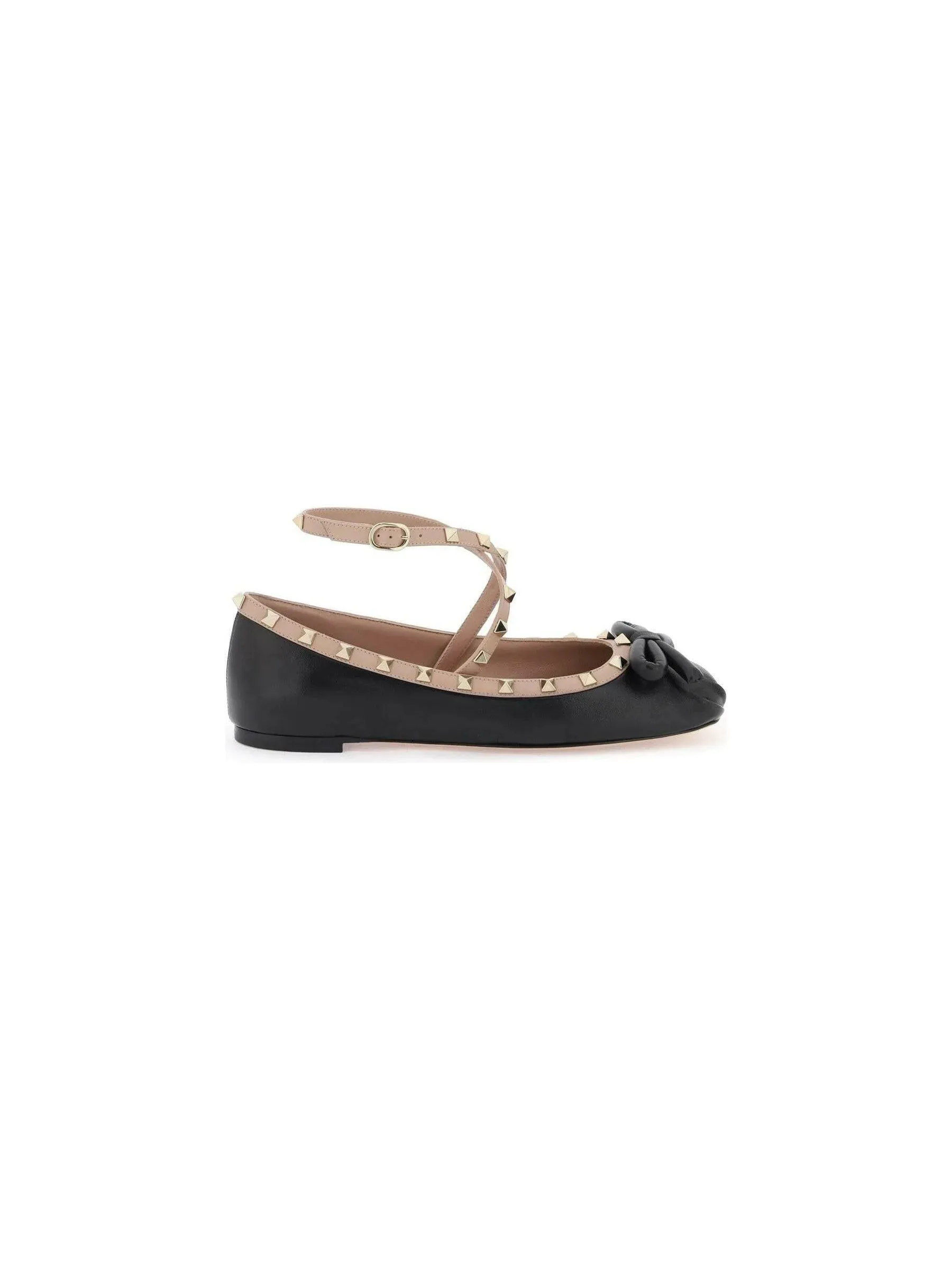 Rockstud Ankle Strap Flats