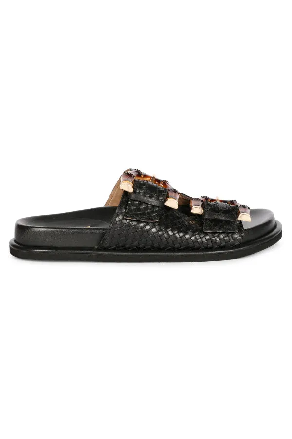 Saint G - Venice Flat Sandals Footwear - Black