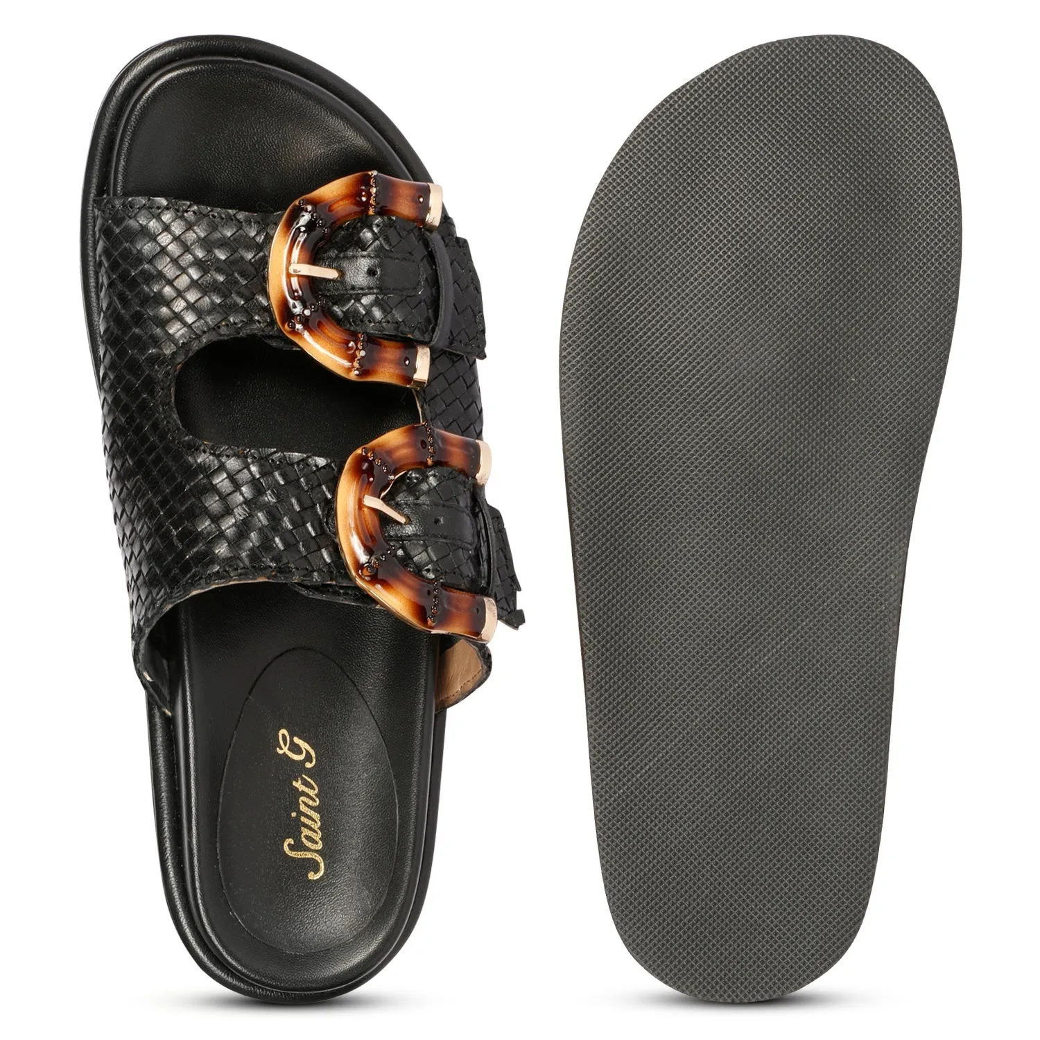 Saint G - Venice Flat Sandals Footwear - Black