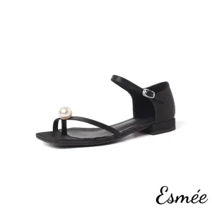 Silk Sandals with Pearl Design