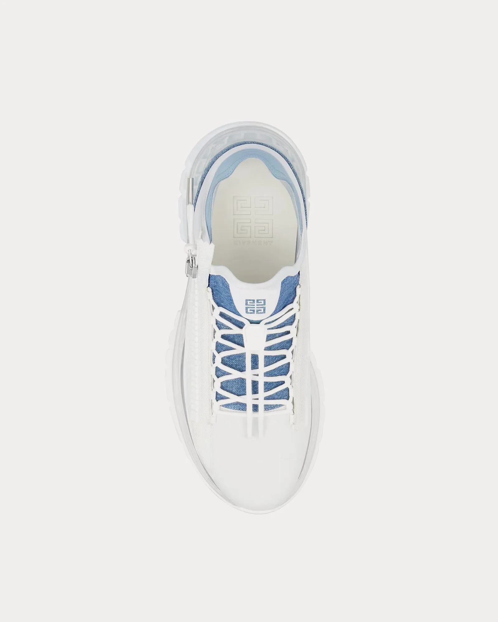 Spectre Runner Synthetic Leather & Denim White /  Denim Blue Low Top Sneakers