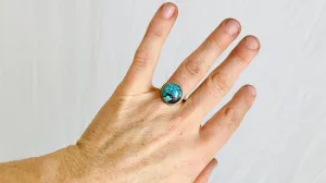 Turquoise and Silver Ring. Size 8.75