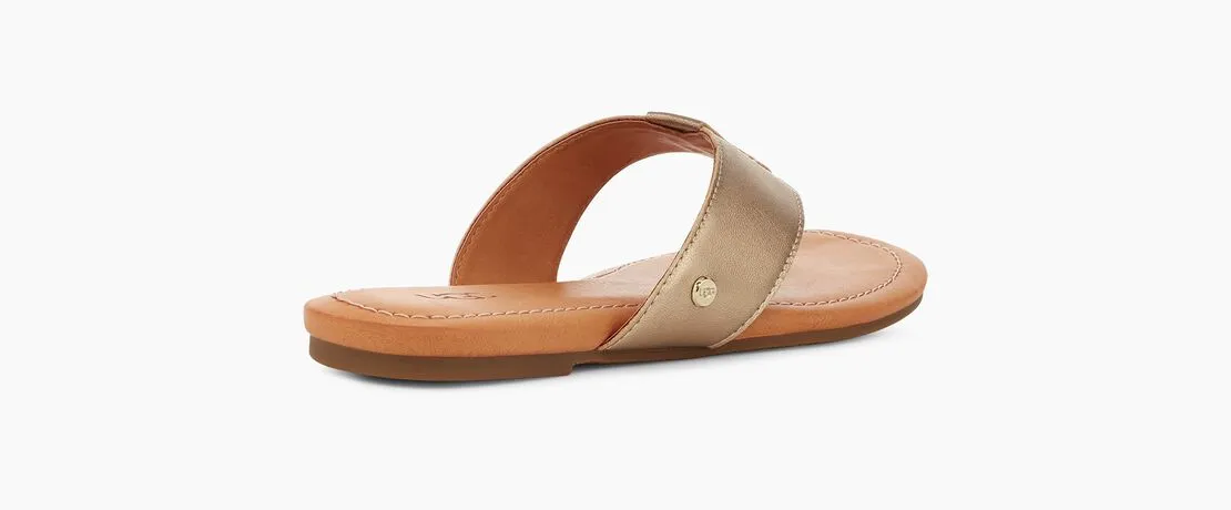 UGG Womens Carey Flip Flop - Gold Metallic