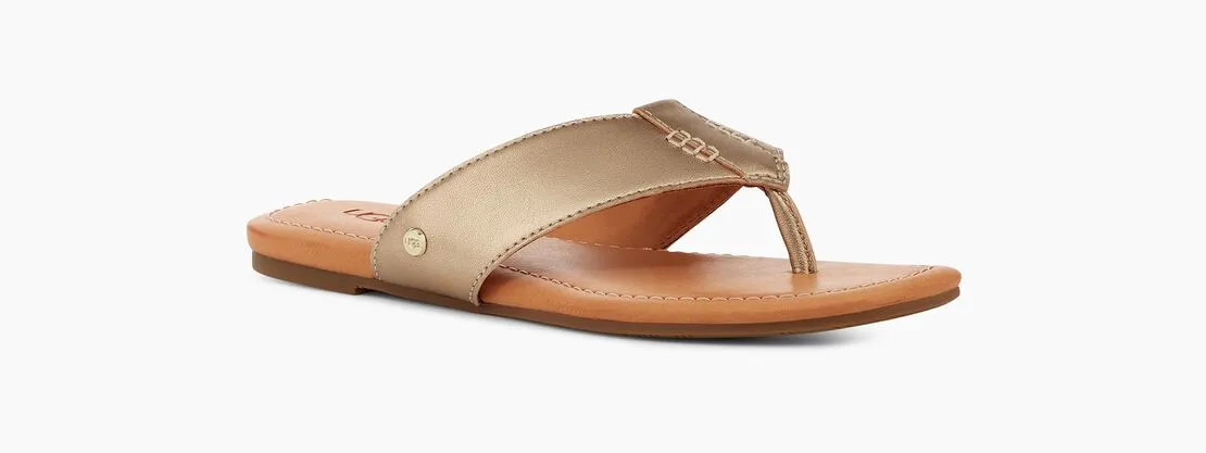 UGG Womens Carey Flip Flop - Gold Metallic