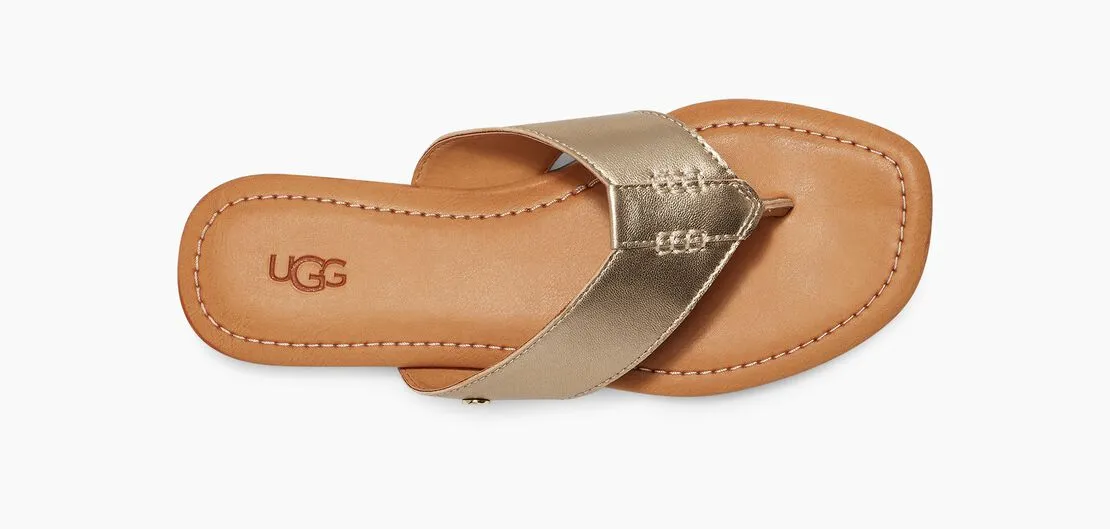 UGG Womens Carey Flip Flop - Gold Metallic