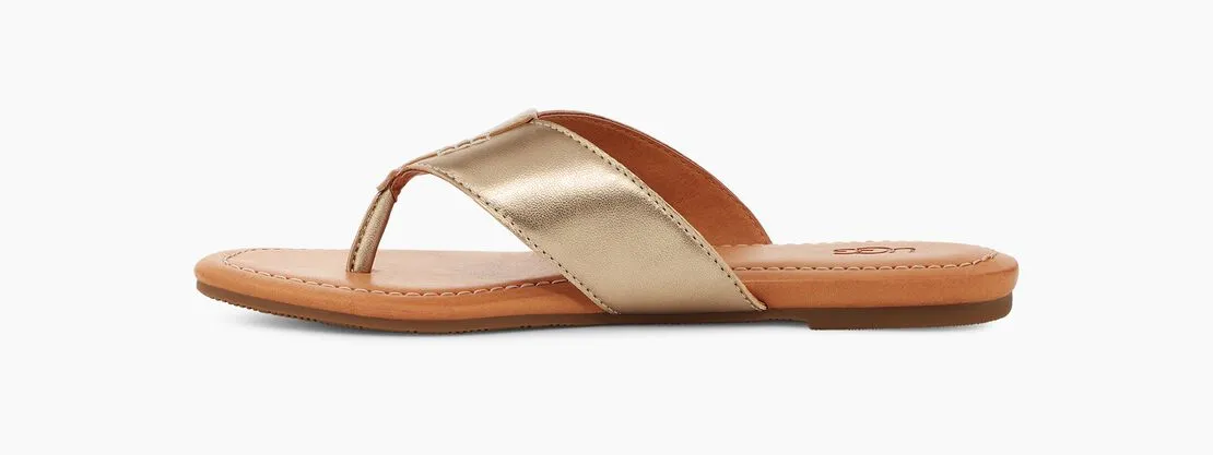 UGG Womens Carey Flip Flop - Gold Metallic