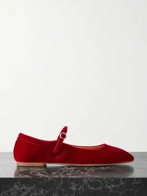 Uma velvet Mary Jane ballet flats