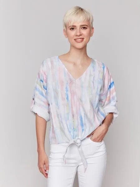 Watercolor 3/4 Sleeve Top