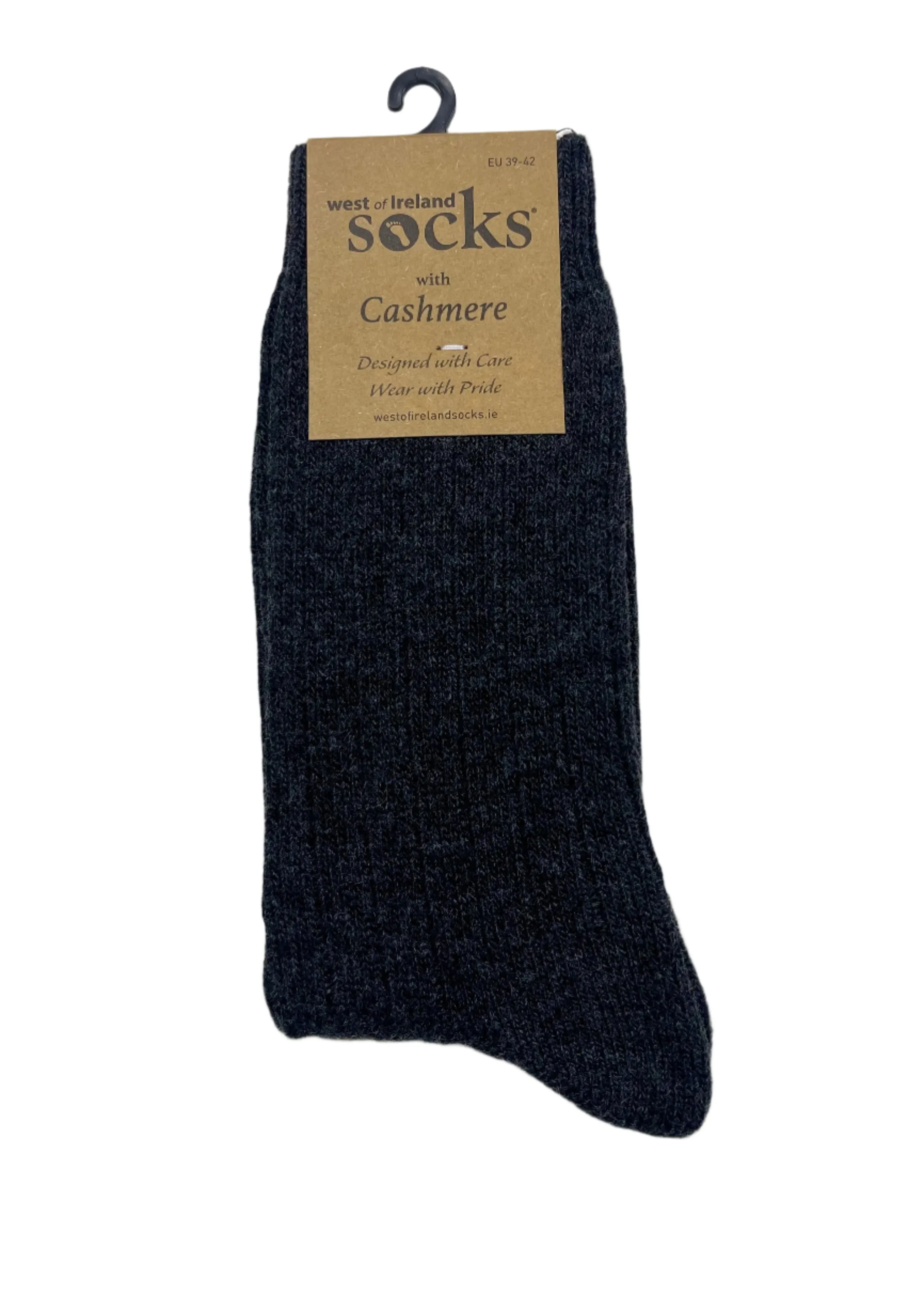 West of Ireland Cashmere Mix Socks | Charcoal