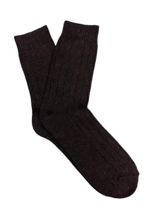 West of Ireland Cashmere Mix Socks | Chocolate