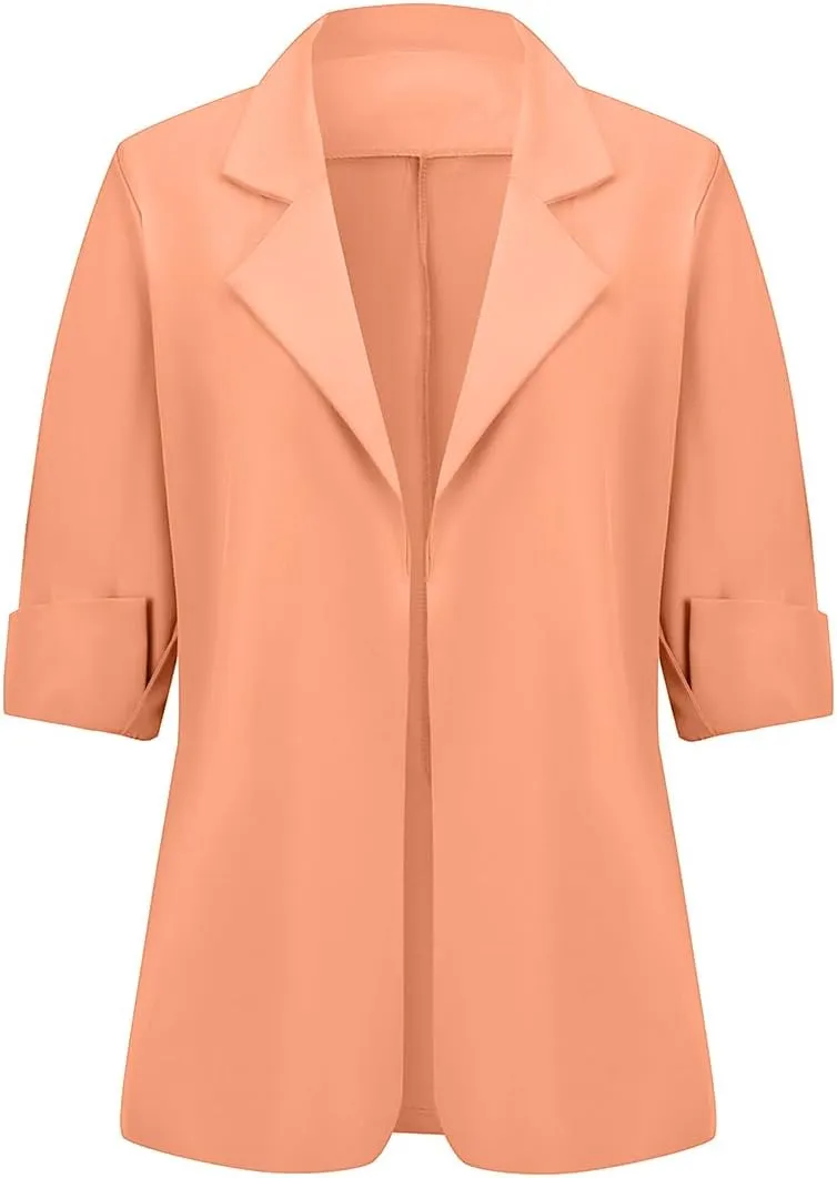 Womens Blazer Business Casual Outfits Lightweight Chiffon Blazer Suit Jackets Office Wear
